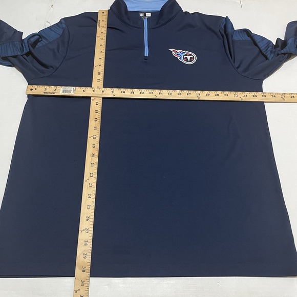 NFL TEAM TX3 Cool Tennessee Titans 1/4 Zip Sweatshirt Size 2XL Fleece Navy - Picture 3 of 4